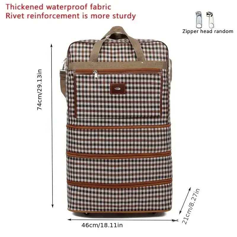 sac de voyage à roulettes extra large extensible, durable, léger et multi-couches pour des voyages et un rangement faciles, idéal pour les week-ends ou les séjours d'une nuit