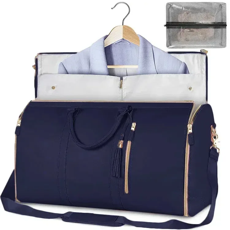 sac de voyage pliable pour femmes, sac à vêtements pratique, grand sac polochon en cuir pu, sac de voyage d'affaires pour femmes
