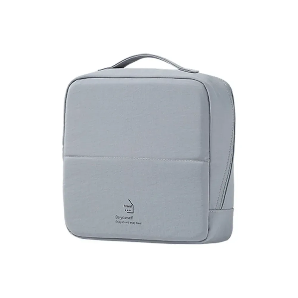 grande trousse de maquillage ouverte à plusieurs compartiments, en tissu imperméable, pochette cosmétique de couleur unie avec fermeture éclair lisse