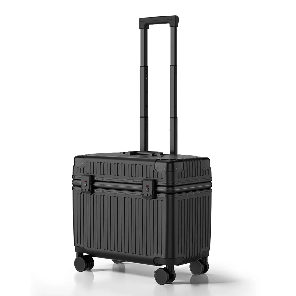 valise à ouverture par le haut 18 pouces, bagage cabine de voyage à roulettes, coque rigide en pc avec cadre en alliage d'aluminium et serrure tsa