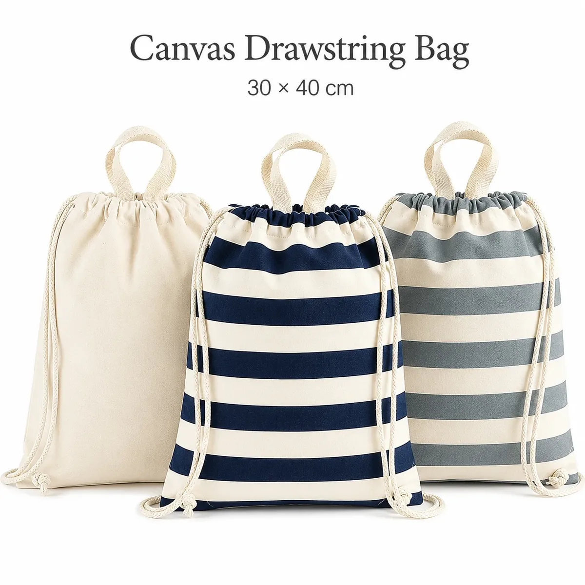 sac à dos en toile avec cordon de serrage 30x40cm, sac de sport en coton, sac de rangement léger et réutilisable pour l'école, le sport, les courses et le quotidien
