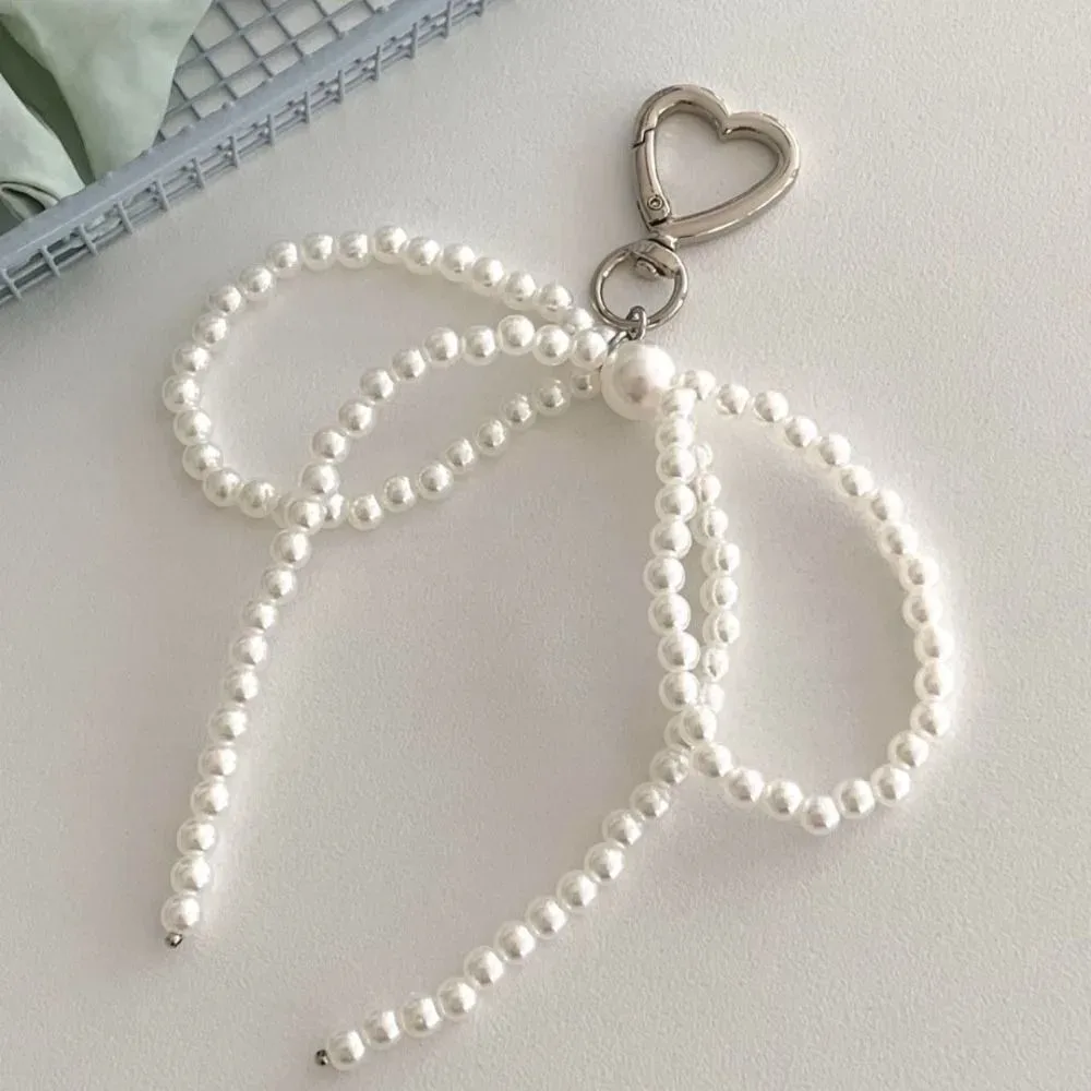 porte-clés créatif en cuir brcorporelle avec nministériels d en perles, long pompon, amour, cœur, pendentif pour sac à dos, breloques faites à la main, cadeau décoratif, y2k