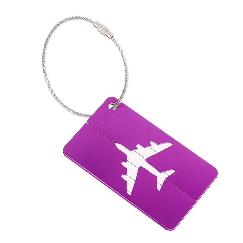 étiquettes de bagage de voyage en alliage, porte-étiquette d'adresse de valise, étiquettes de nom de bagage en métal, accessoires d'infraction, 1pc