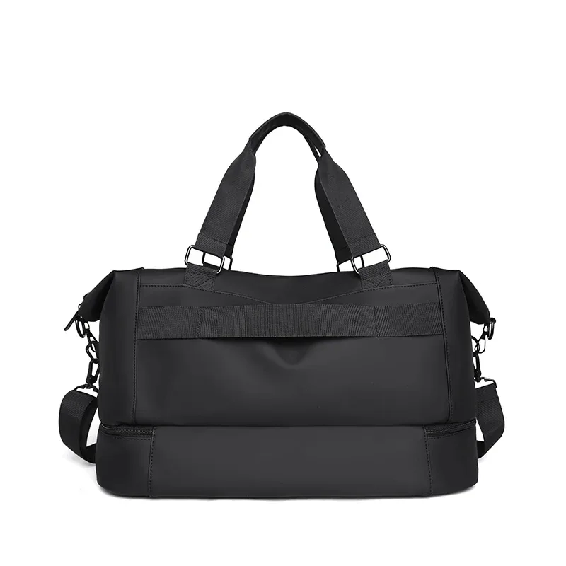 sac de voyage imperméable noir/gris, sac à bagages tendance pour courtes distances pour hommes et femmes, sac à main de grande capacité avec séparation pour articles secs et humides, sac à bandoulière, sac à porter en travers du corps