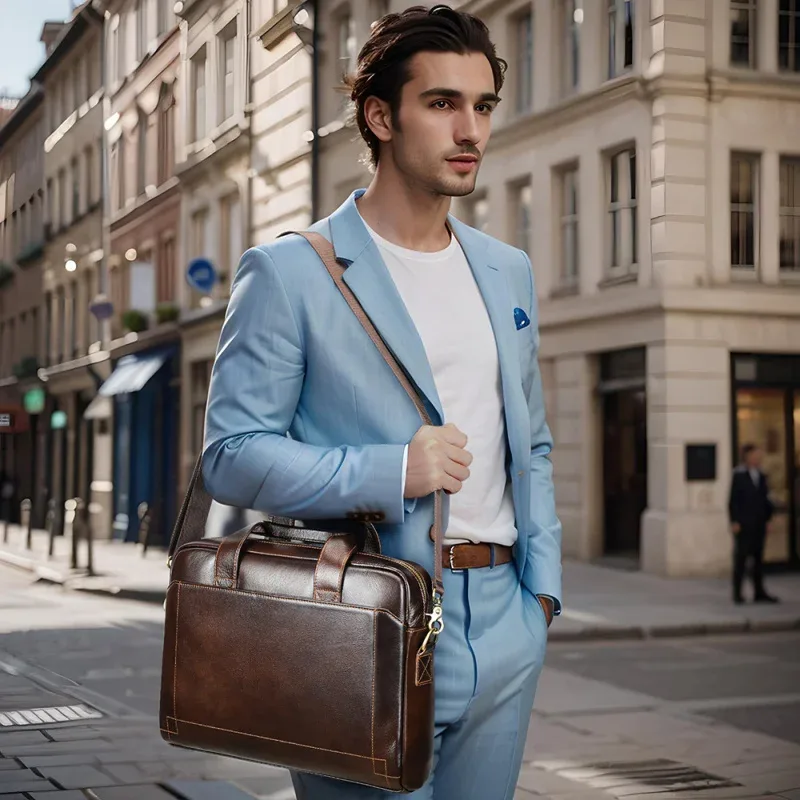 sac à main en cuir véritable pour homme, porte-documents en cuir de vachette de première qualité, sac pour ordinateur portable en cuir véritable, sac d'affaires