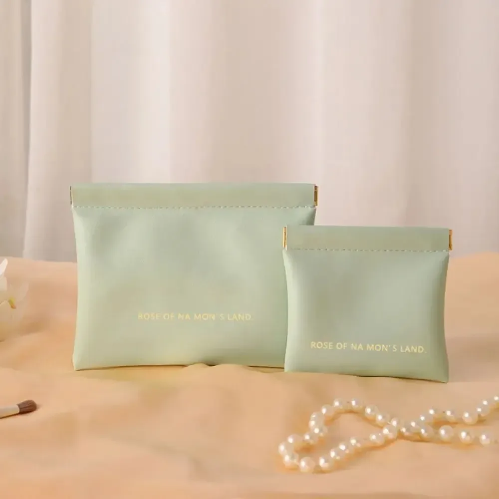 petit sac à fermeture automatique, trousse de maquillage pour rouge à lèvres simple et à la mode, sac pour écouteurs avec câble de données pour chargeur portable, mini sac à cosmétiques