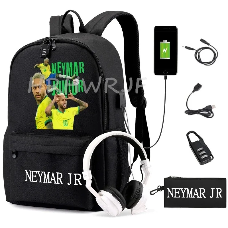 sac à dos neymar imprimé usb pour adolescents, sac à bandoulière pour ordinateur portable, sac à dos à la mode pour filles et garçons, sacs à dos pour lycée, mochilas de voyage