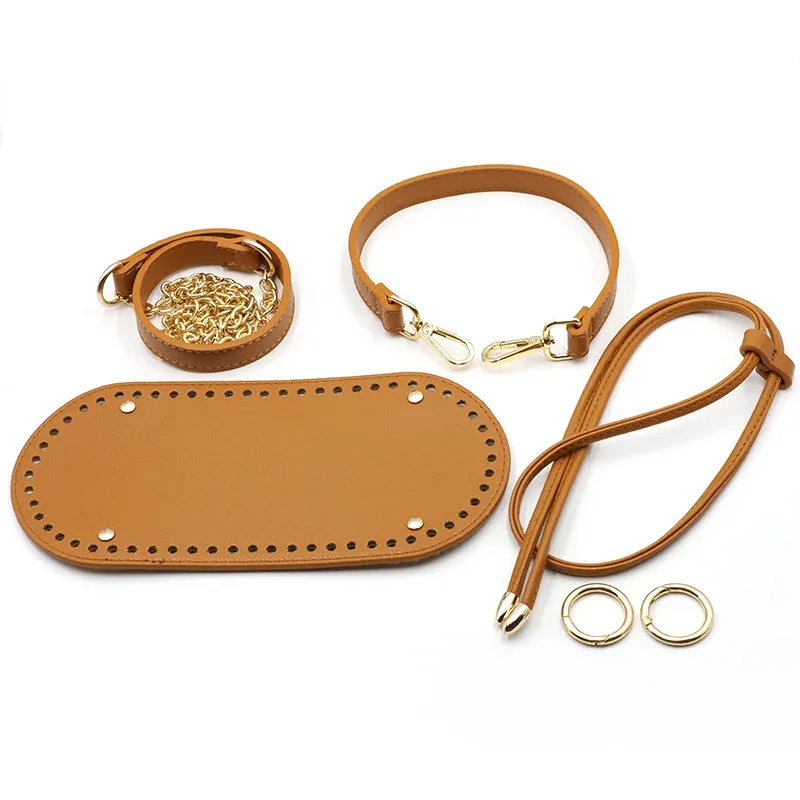 1 ensemble de sacs à main faits à la main pour femmes, sac de couture, housse en cuir avec trous, accessoires de bricolage pour sac à dos tricoté