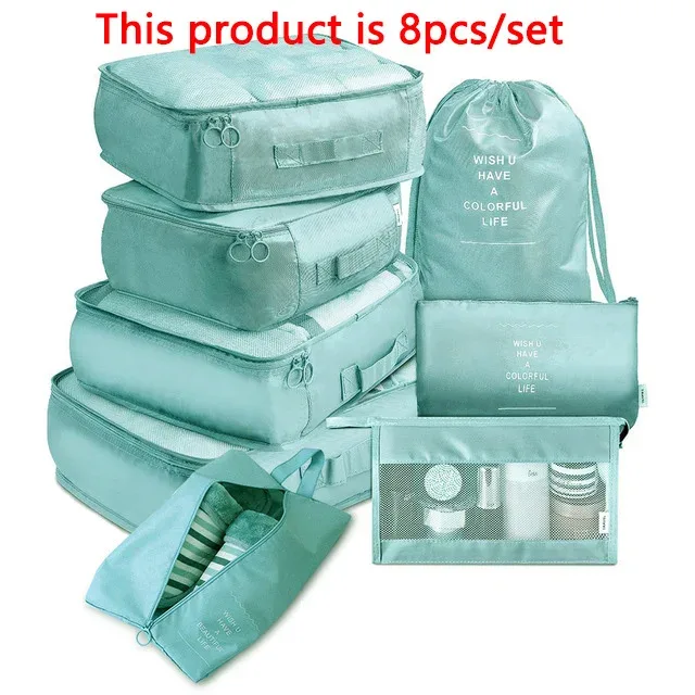 sacs de voyage en poudre pour soutien-gorge et chaussures, ensemble d'emballage de valise, étuis de rangement, 6/8/9 pièces/ensemble
