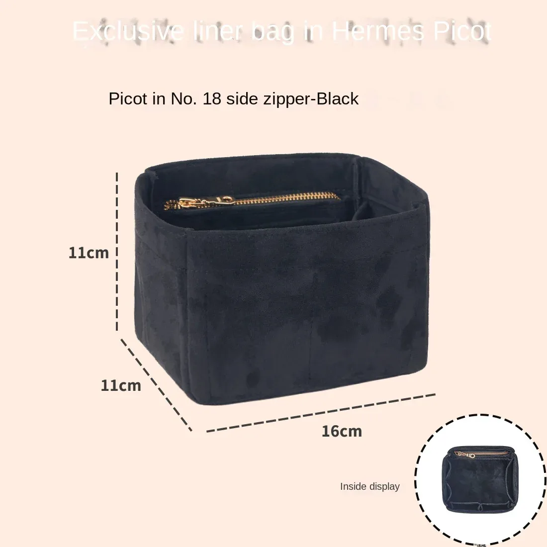 convient pour h picotin 18 22 sac à main de rangement robee moelleux insérer organisateur pour sac à main de luxe sac cosmétique organisateur voyage maman sac