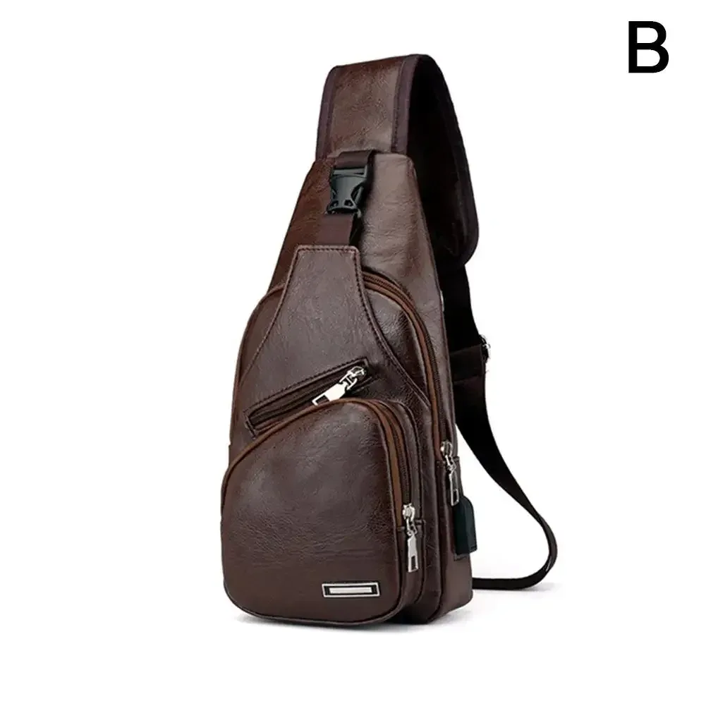 sac de poitrine de chargement usb pour hommes, sac à bandoulière de voyage, sac de messager masculin, sac de poitrine en cuir, sac à bandoulière de randonnée, p7i1