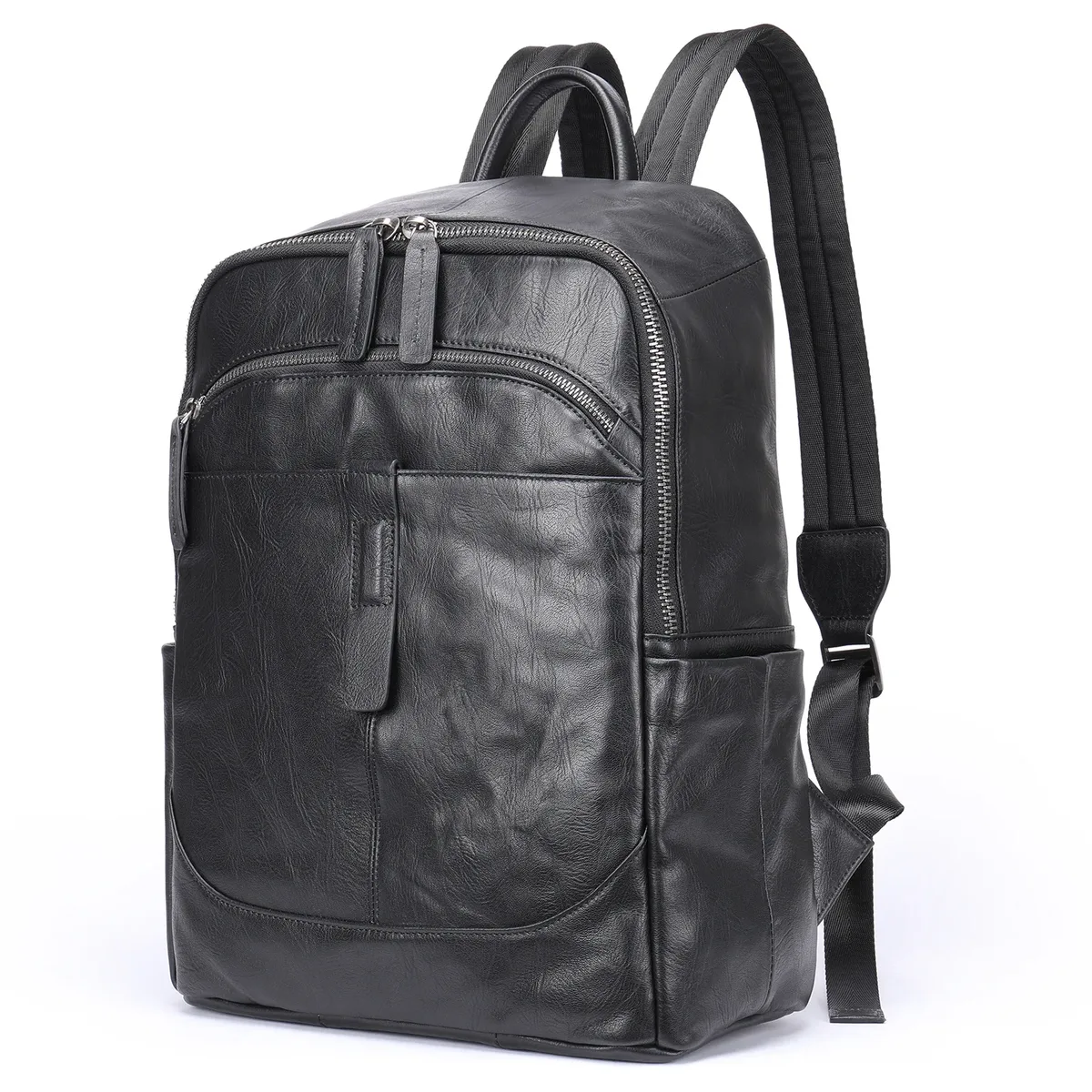 sac à dos en cuir de vachette naturel pour homme, sac à main simple, grand sac d'affaires décontracté, sac d'ordinateur pour ordinateur portable de 15.6 pouces, 150