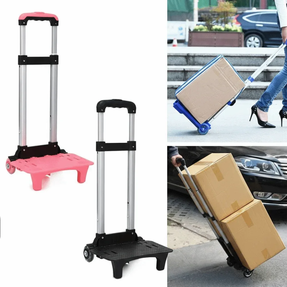 chariot de transport portable à 2 roues pour bagages, sacs à dos d'étudiant et sacs pour animaux de compagnie