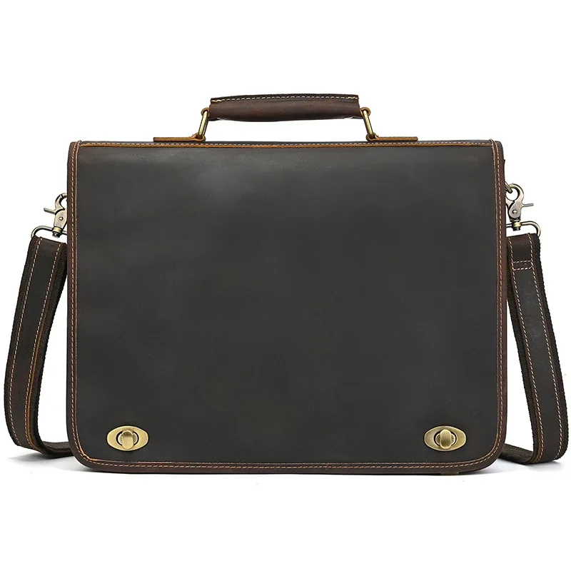 sac pour ordinateur portable en cuir véritable personnalisé pour hommes, étui à bombes de voyage d'affaires, sac lancé, sacs en cuir pour le travail de bureau, sac fourre-tout