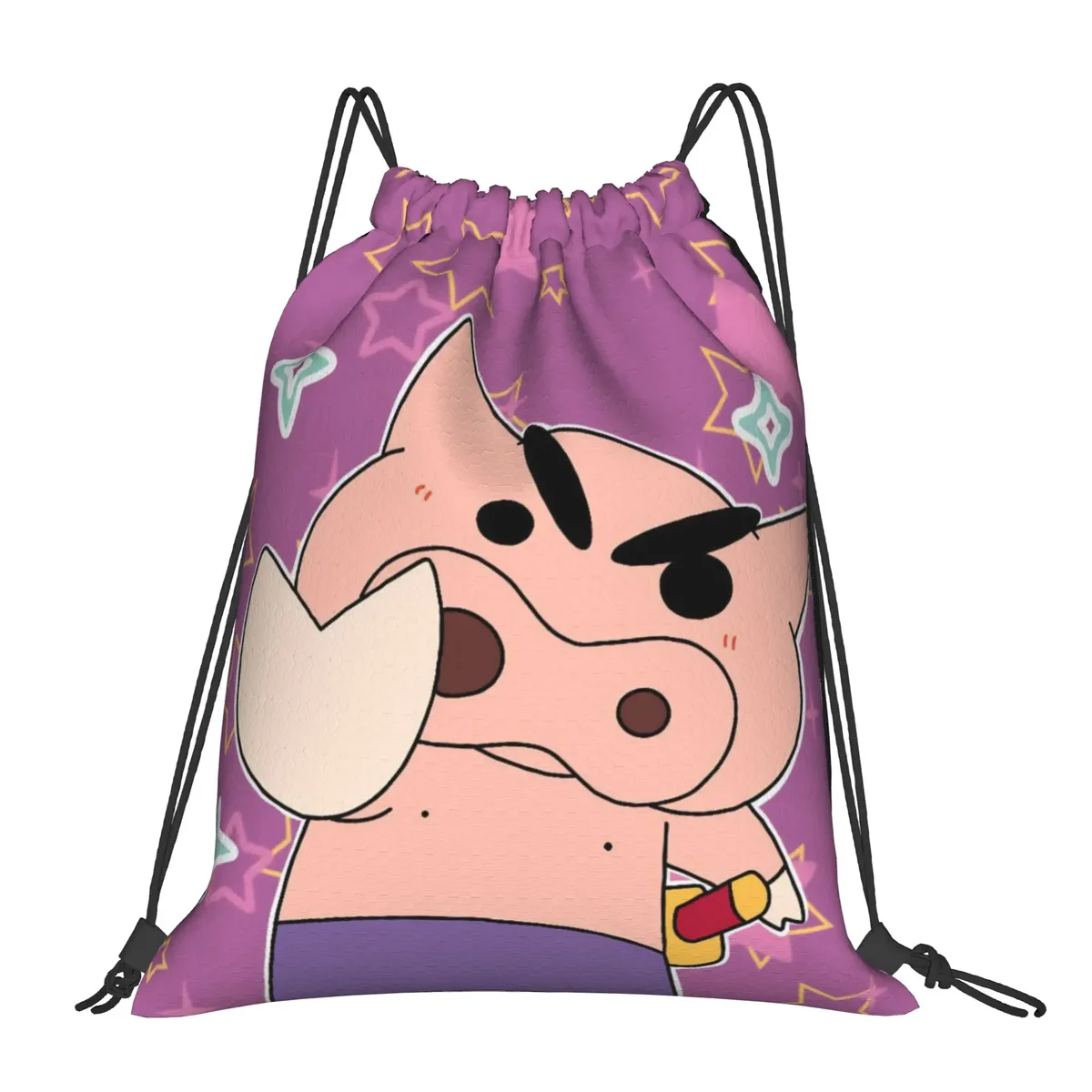 sac à dos à cordon de serrage crayon shin-chans, sac de sport résistant à l'eau pour la randonnée