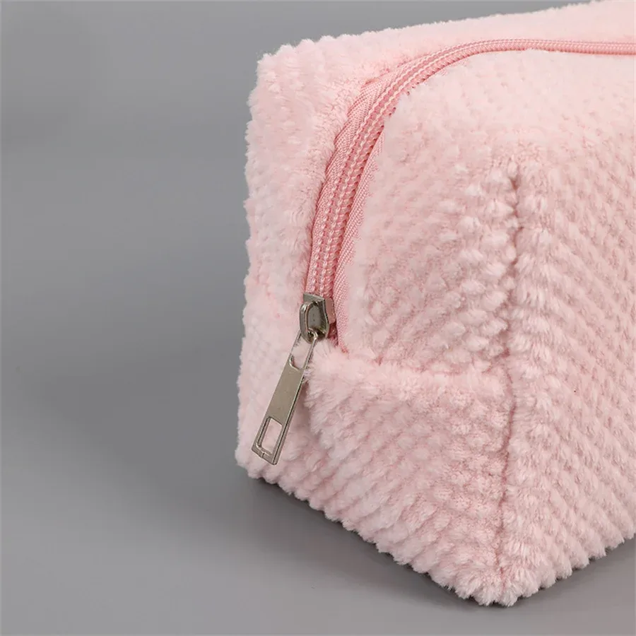 sac de rangement en peluche solide pour rouge à lèvres cosmétique, trousse à crayons, sacs à main de maquillage pour femmes, trousse de toilette pour filles, sacs à stylos d'évaluateurs de voyage