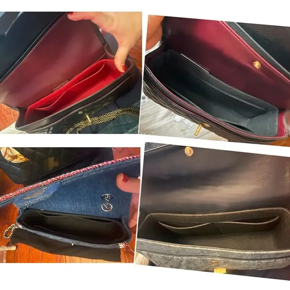 sac de doublure multi-poches, insertion de sac à main en feutre, mini sac de rangement, évalué pour longchamp