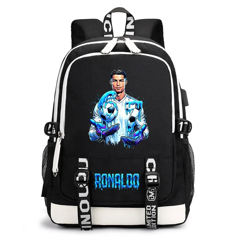 sac à dos décontracté imprimé cr7 ronaldo 67 pour enfants et adolescents, sac d'école léger, sac à dos de voyage quotidien