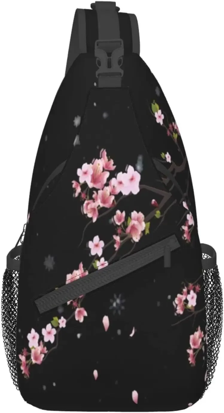 fleur de cerisier bandoulière corde triangle sac à dos canfeng fronde sacs à dos voyage randonnée sac à dos corde bandoulière sac à bandoulière