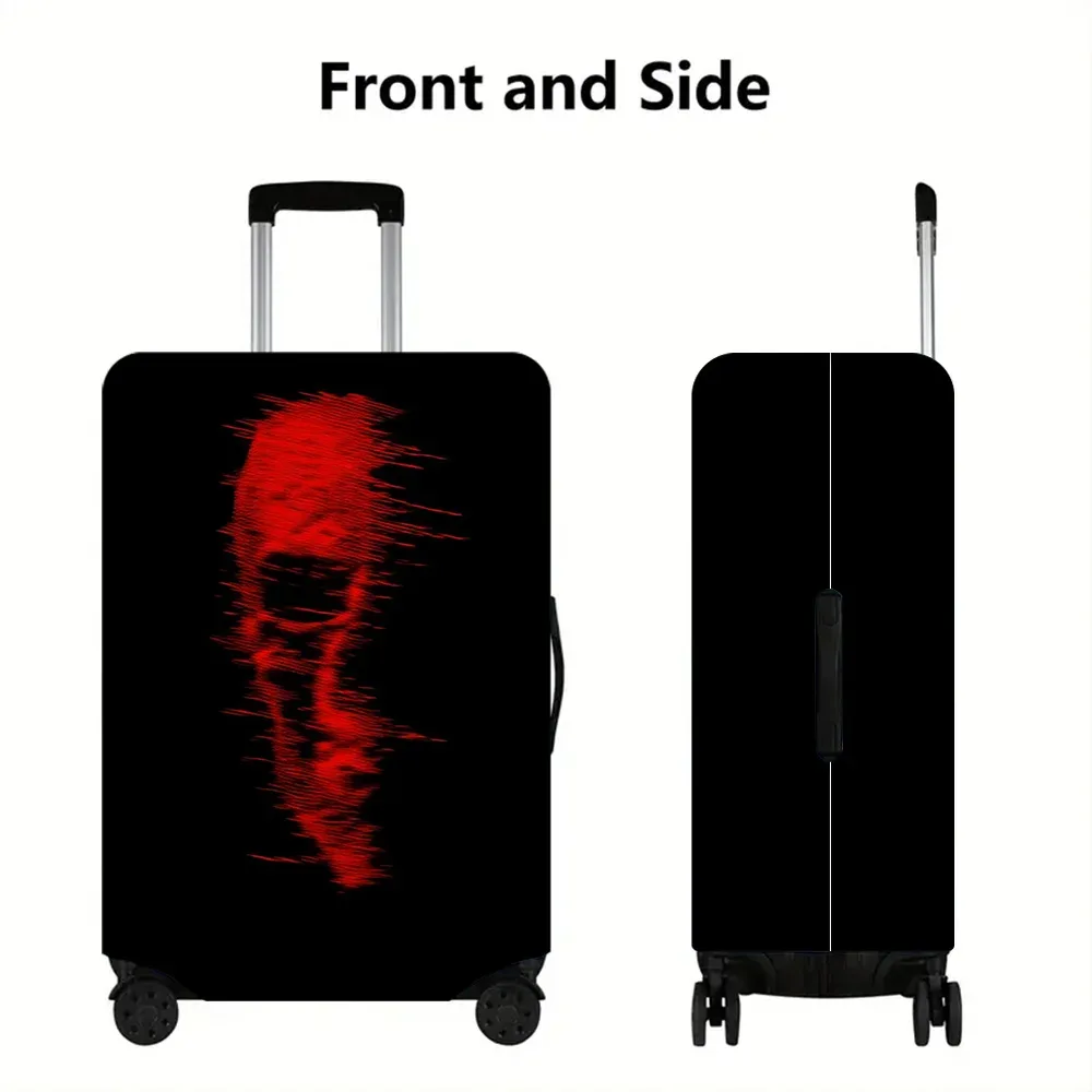 1 housse de bagage rouge avec imprimé crâne burr. convient aux valises de 18 à 32 pouces ; protège efficacement vos bagages.