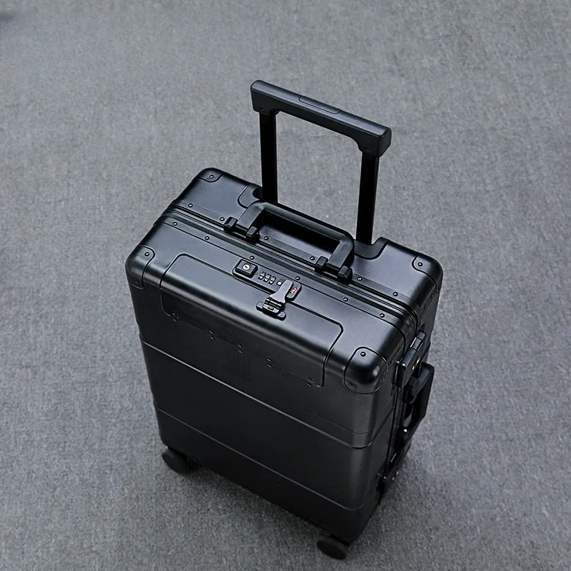 valise à roulettes tout en aluminium pour hommes et femmes, bagage à main de voyage, 20 pouces, haute qualité, dernier cri