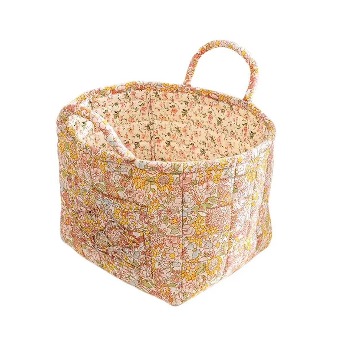 panier de rangement à motifs floraux pour femmes, paniers à linge doux en tissu de grande capacité avec poignées faciles à transporter, sac fourre-tout de voyage