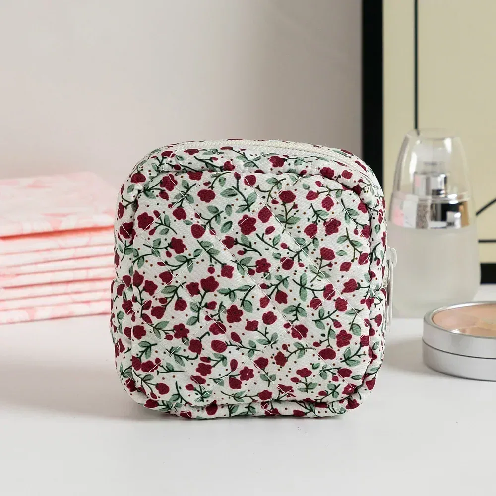 mini sac à cosmétiques avec nœud mignon pour femmes, sac de rangement pour serviettes hygiéniques, porte-tampon portable, mini sac de rangement pour maquillage et rouge à lèvres