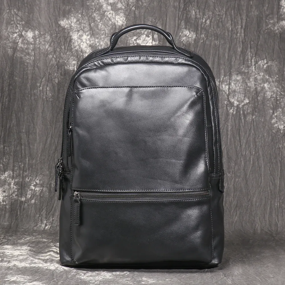luokir-sac d'école en cuir pour hommes et femmes, sac à main en cuir de vachette superposé, sac d'ordinateur de grande capacité, sac à dos de voyage, nouveau
