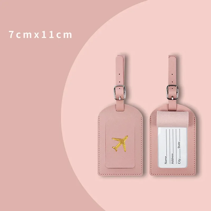 étiquette de bagage en cuir pu, 1 pièce, étiquettes d'identification de nom, étiquette d'identification de valise de voyage, étiquette de sac d'embarquement, accessoires de voyage