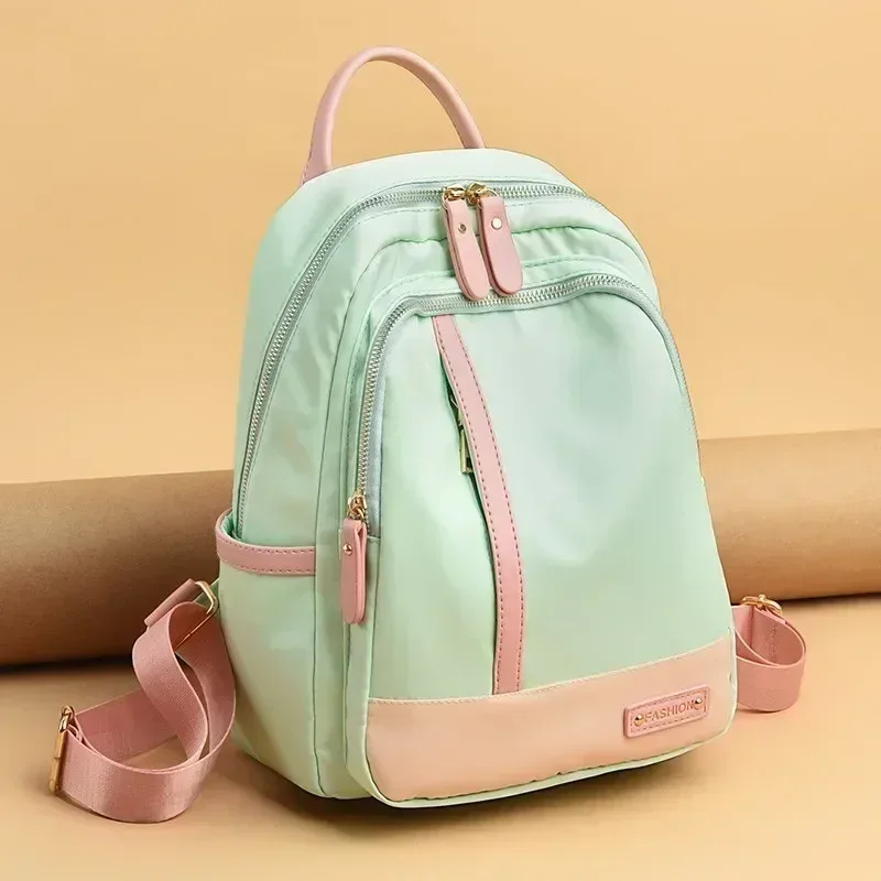 sac à dos de couleur contrastée pour femmes, sacs d'école de grande capacité pour adolescents, sac à dos de voyage oxford étanche pour filles
