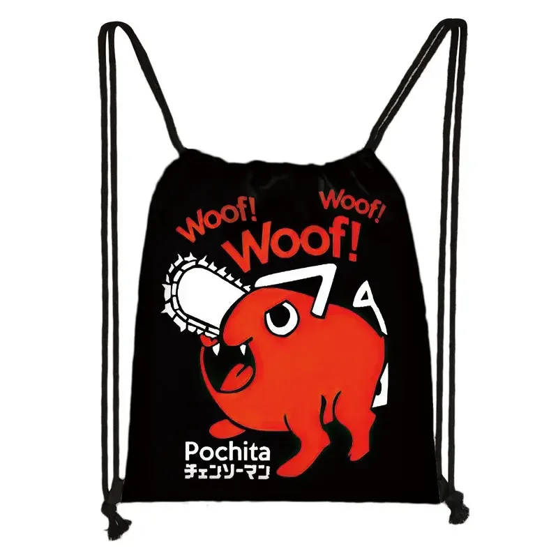sac à dos de voyage avec tronçonneuse pour homme et femme, imprimé de proximité, denji pochita makima manga harajuku
