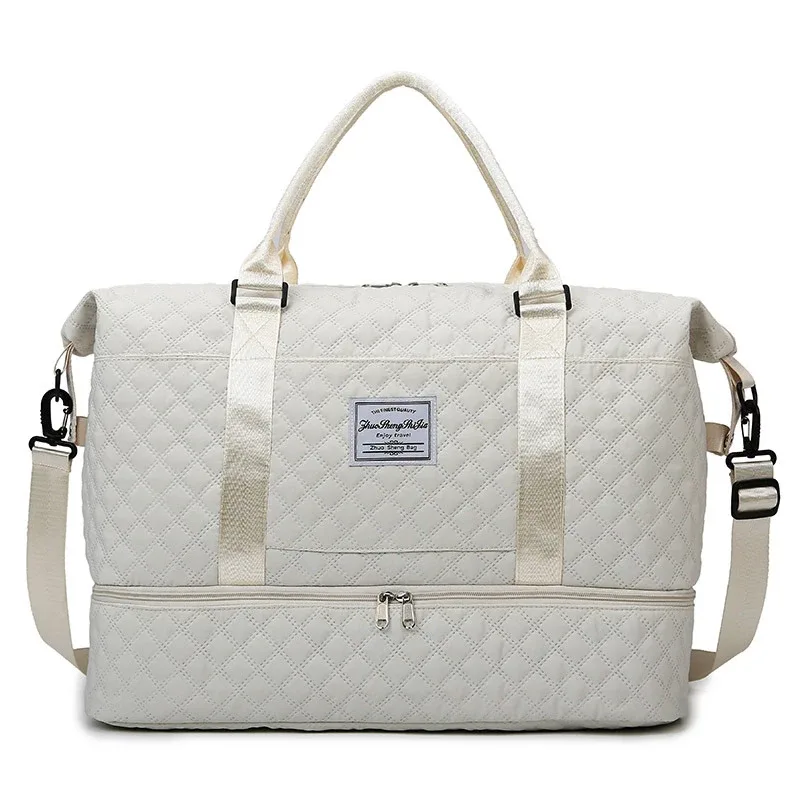 sac polochon de voyage à la mode, étanche, extensible, grande capacité, sac de voyage pour femmes, sac de sport