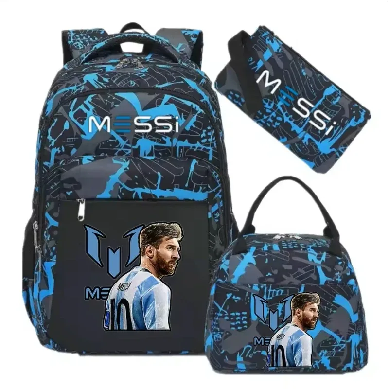 sac à dos de football messi, camouflage, pour garçons et filles, sac de voyage multifonctionnel, grande capacité, sac d'école pour femmes et hommes, sac à dos pour ordinateur portable usb, mochilas