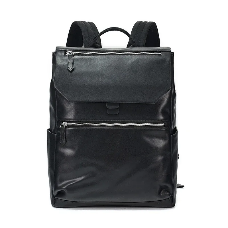 sac à dos en cuir véritable pour hommes, sac de voyage imperméable de grande capacité, pour les déplacements professionnels, le travail quotidien en plein air