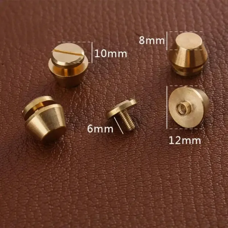 5 jeux de rivets et vis en laiton massif de haute qualité, bricolage de sac en cuir, décoration de valise, pieds de bouton, accessoires de rivets