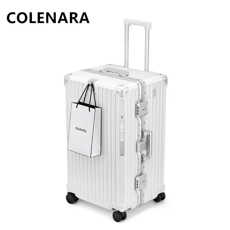 colenara valise de haute qualité cadre en aluminium grande capacité boîtier de chariot chariot sac de voyage 24 "26" 28 "30 pouces bagages roulants