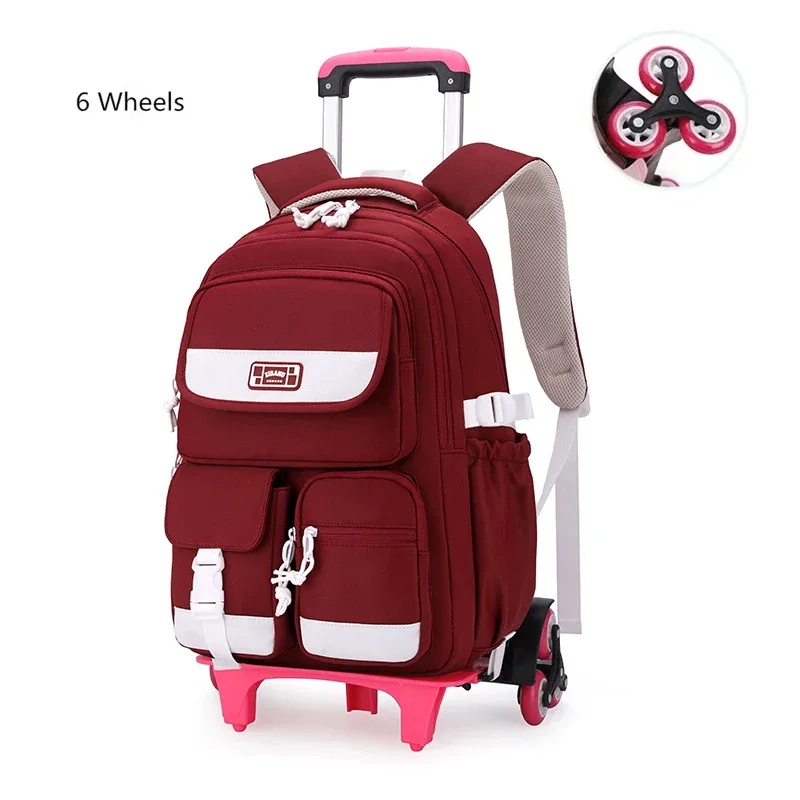 sac à dos d'école à roulettes pour adolescentes, cartable à roulettes, sacs de voyage pour étudiants et enfants, notification