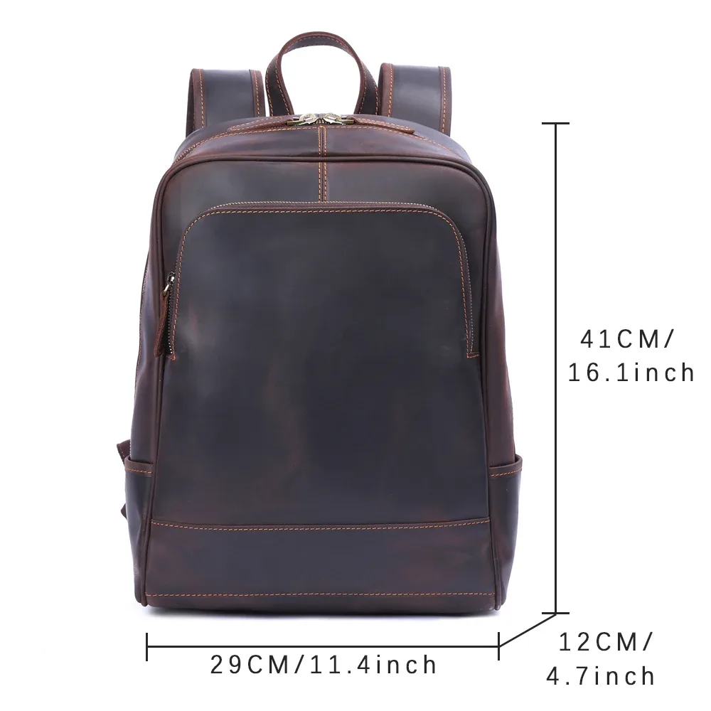 s.worker – sac à dos vintage en cuir véritable pour hommes, grand sac à bandoulière en cuir de vache pour ordinateur portable, sac d'école classique vintage crazy horse