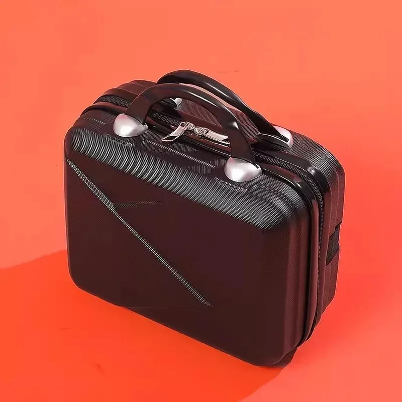 sac de maquillage de voyage pour femmes de 14 pouces, mini valise compacte en plastique abs, design uni, idéal pour un usage personnel