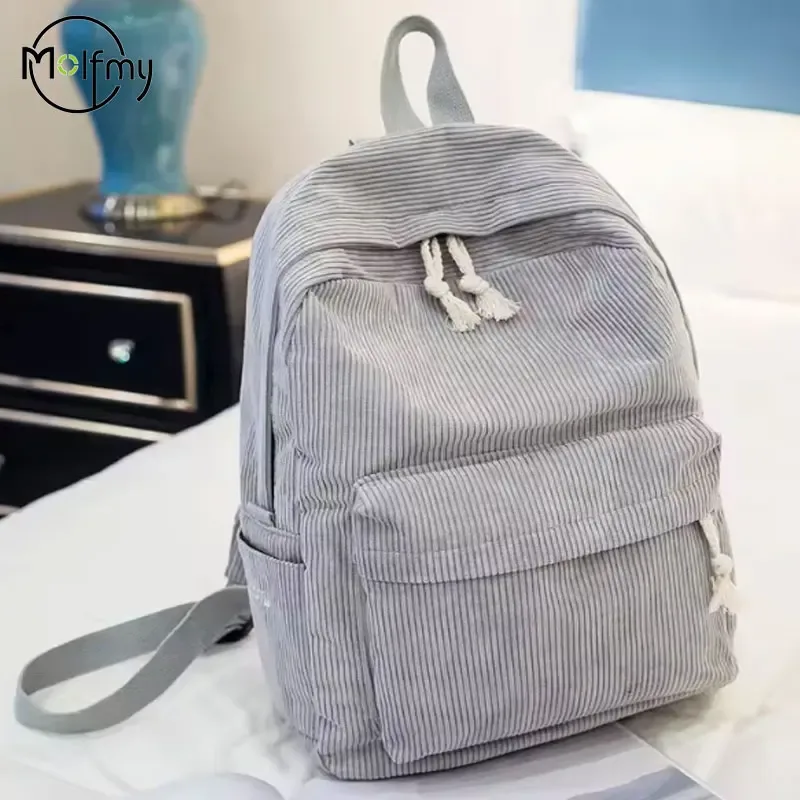 1 pièces sac à dos personnalisé grande capacité cartable en velours côtelé fait à la main nom unique personnalisé multicolore corde fil couleur décoration