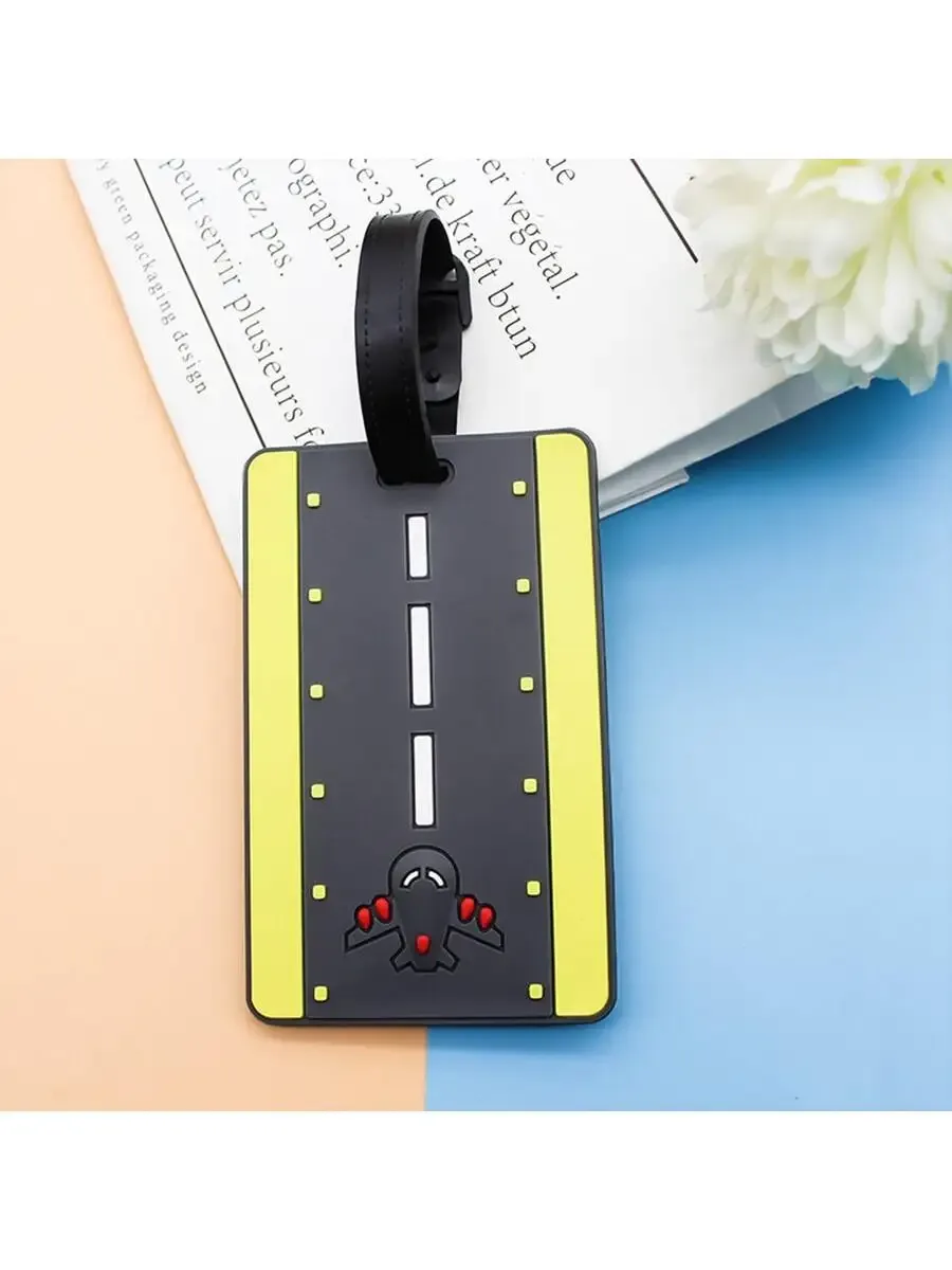 étiquettes de bagages pour valise, 1 pièce, accessoires de voyage, étiquette de bagage de dessin animé mignon, valise en plastique silicone, porte-adresse d'identification, couverture de carte