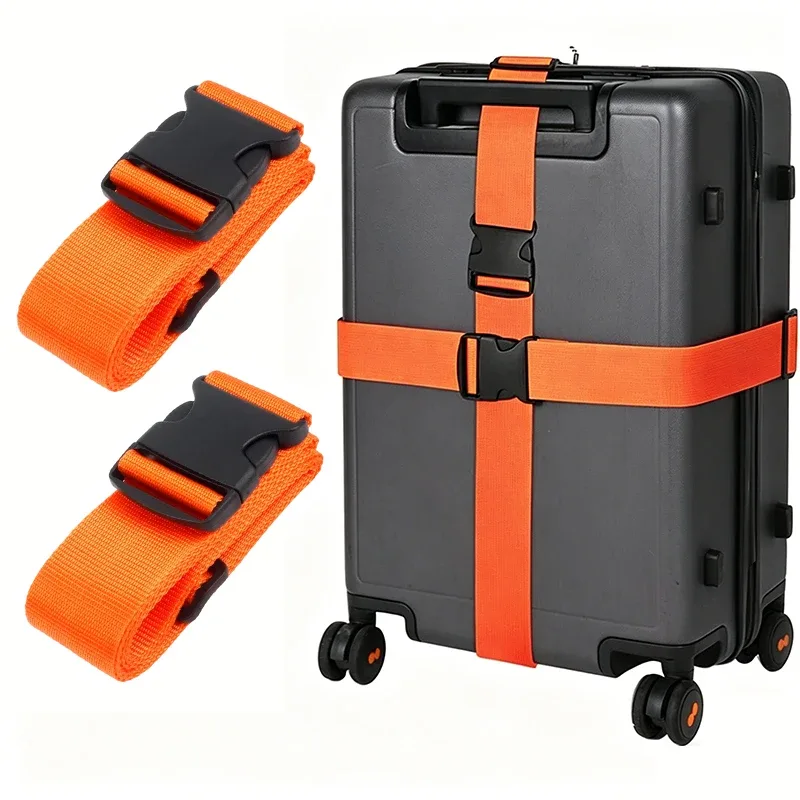 sangles de bagages durables antivol, 2 pièces, ceintures de valise de voyage aux couleurs vives, sangles de bagages réglables, accessoire de bagages de voyage