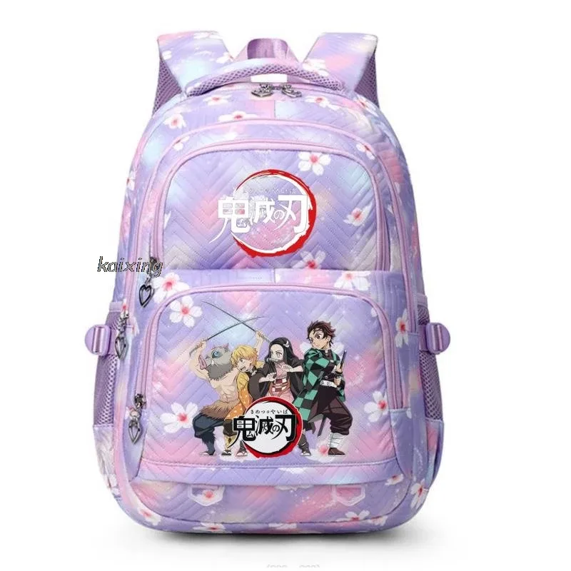 sac à dos décontracté imprimé demon slayer nezuko kamado, tendance, pour étudiants (collège, lycée), garçons, filles, sac de voyage pour ordinateur portable, pour femmes, idéal pour l'extérieur