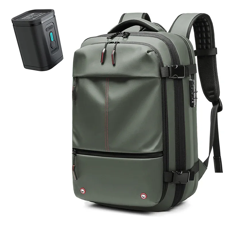sac à dos de voyage pour hommes, sac à dos à compression sous vide pour ordinateur portable de 17 pouces, sac à dos d'affaires de grande capacité, sac à dos d'école extensible pour randonnée