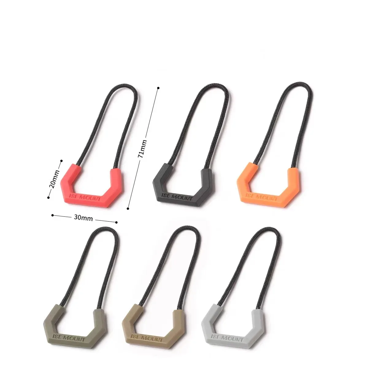 cordon de fermeture éclair tactique d'extérieur multifonctionnel pour sac à dos, manteau, veste, sac, accessoires antidérapants pour fermeture éclair, lot de 6 pièces