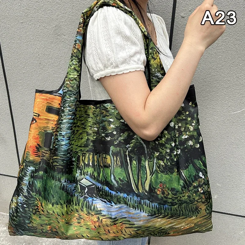 sac de courses pliable, nouvelle mode, sac de rangement d'épicerie réutilisable, sac à main à bandoulière portable en nylon, fourre-tout de voyage