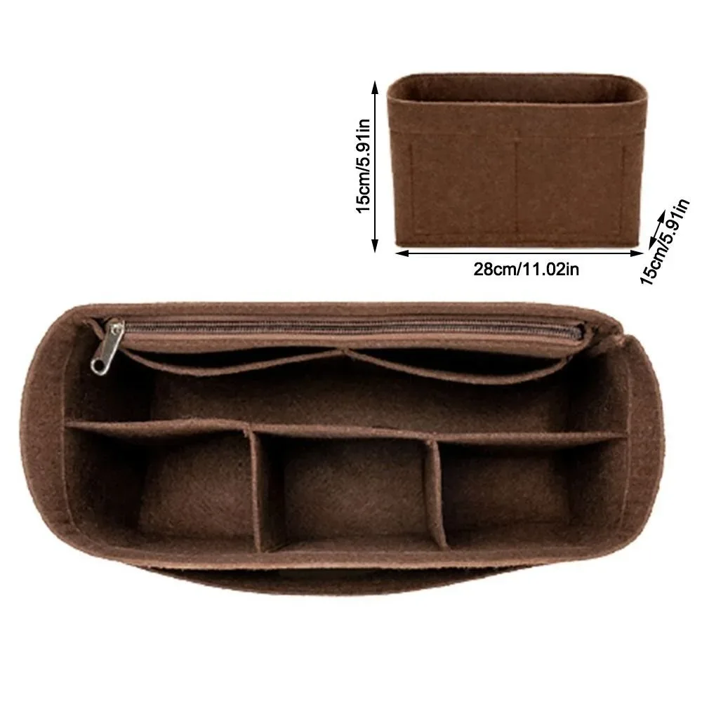 sac d'insertion en feutre multi-poches avec fermeture éclair, organisateur de sac à main grande capacité, sac intérieur pour lv speedy25/30/35/gentlewoman