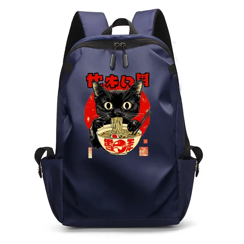 ordinateur portable usb sac à dos sac d'école drôle dessin animé ramen chat motif imprimé sac à dos sac à dos hommes femmes loisirs sac à dos