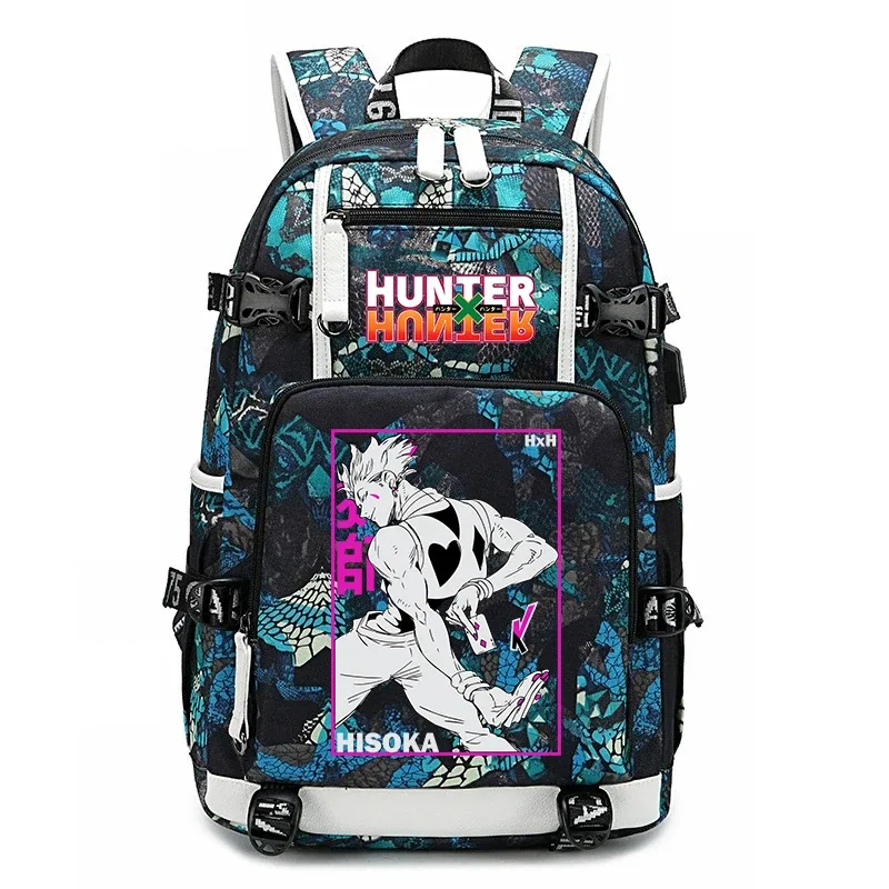 sac à dos imprimé hunter x hunter, grande capacité, pour étudiants, enfants, adolescents, voyage scolaire, sac à dos de voyage
