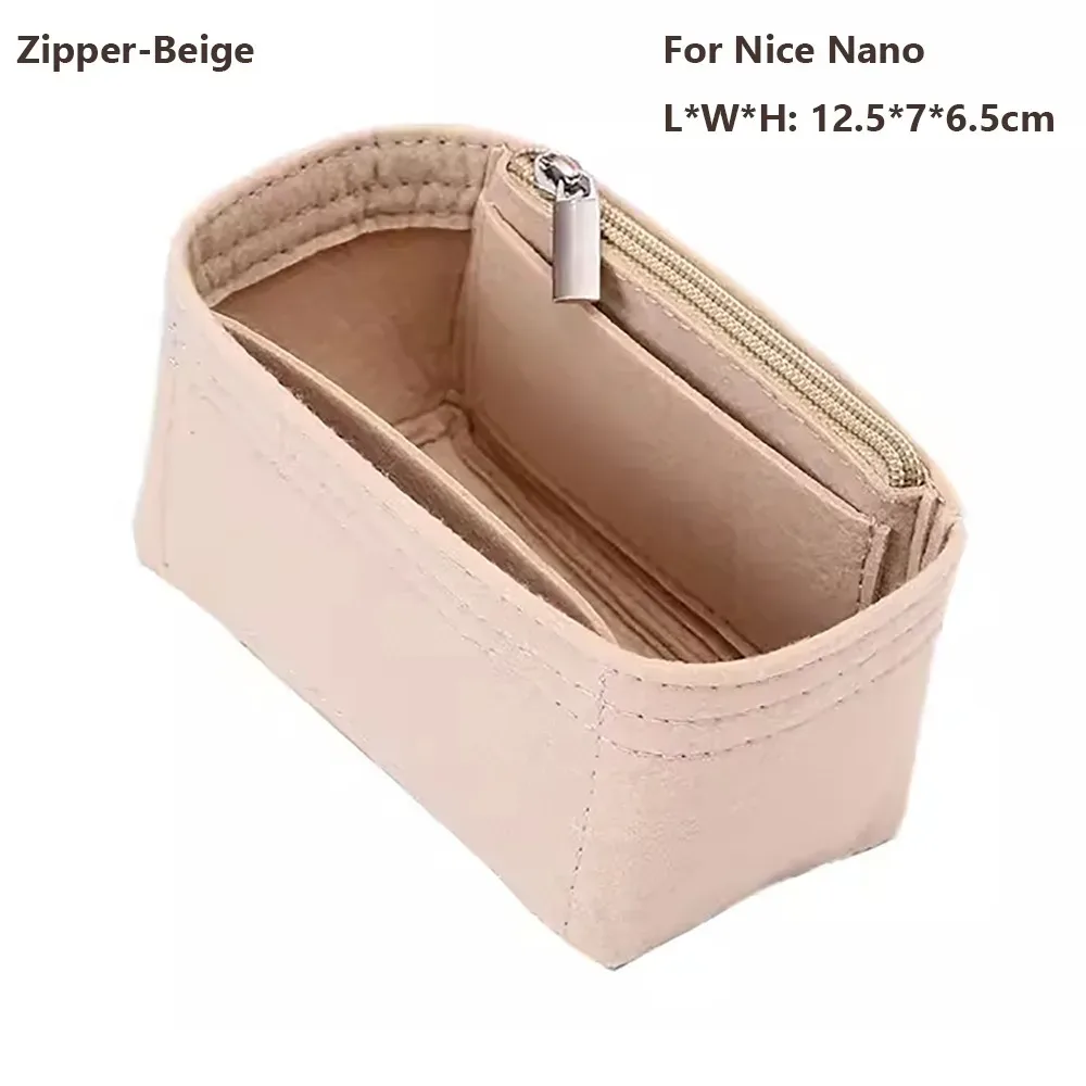 organisateur de sac à main en feutre, insert de sac, support de rangement, doublure de sac, organisateur portable pour lv nice nano/mini/bb/vanity